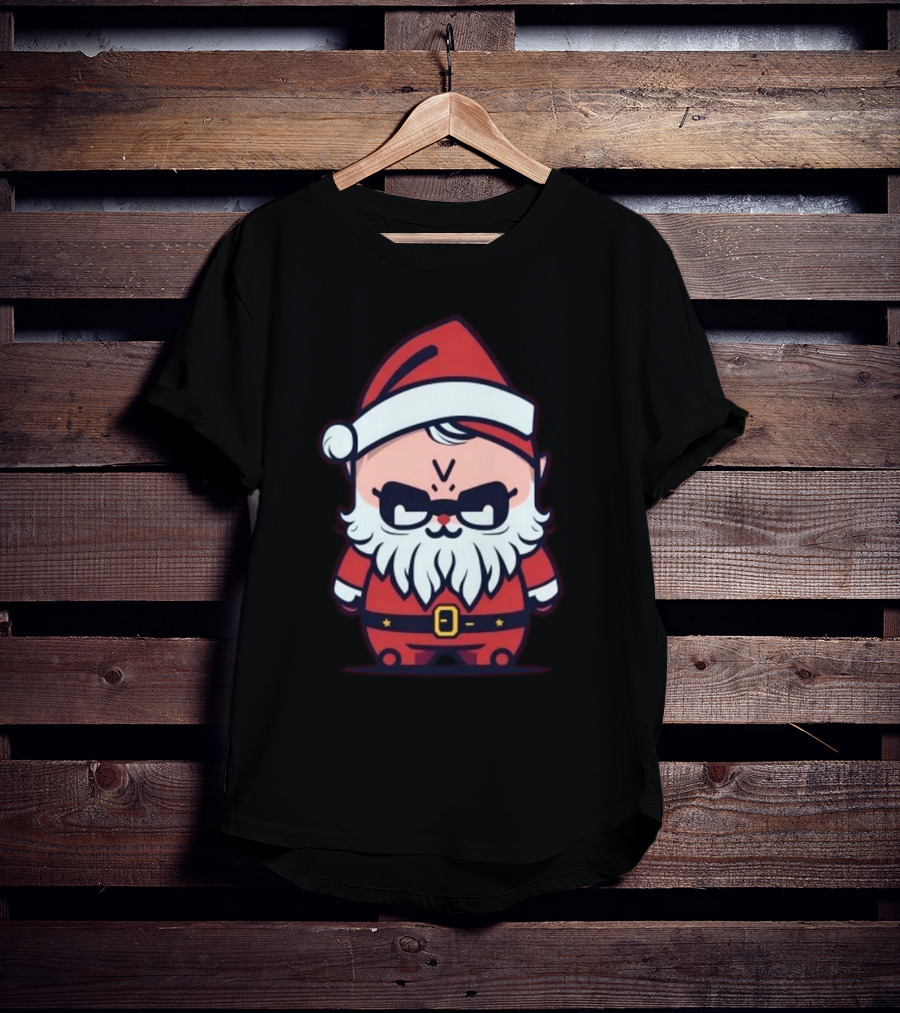 Happy Merry Christmas Kawaii Cool Santa Claus Cute Chibi Draw T-Shirt