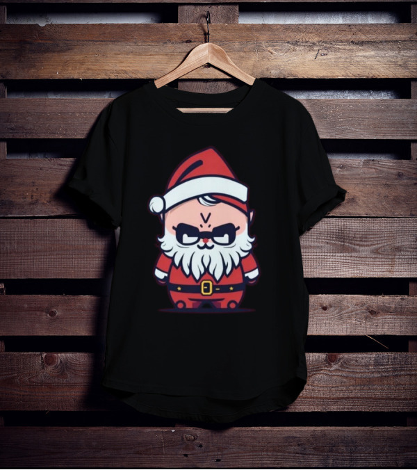 Happy Merry Christmas Kawaii Cool Santa Claus Cute Chibi Draw T-Shirt