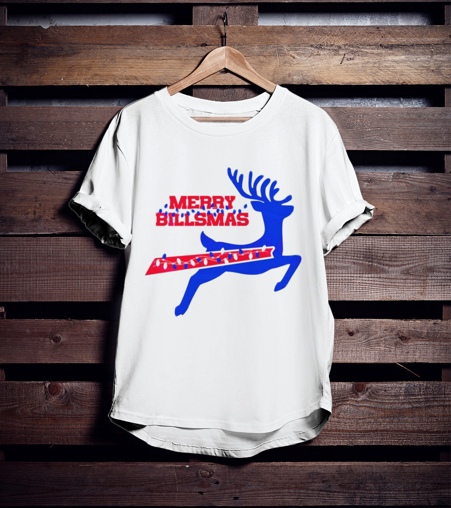 Merry Billsmas Reindeer Xmas Lights Buffalo T-Shirt