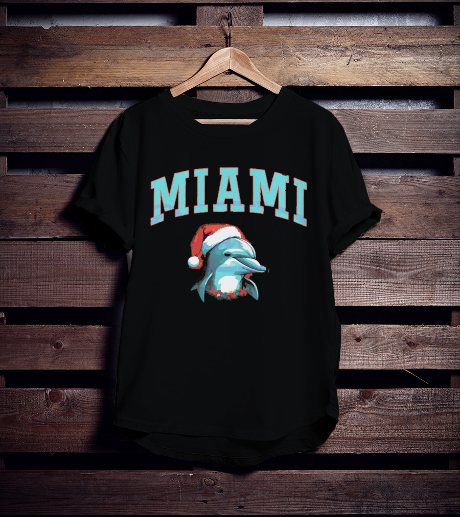 Miami Dolphins Santa Christmas Miami T-Shirt