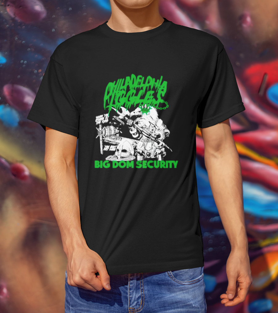 Philadelphia Iggles Big Dom Security Comic-Style Green T-Shirt