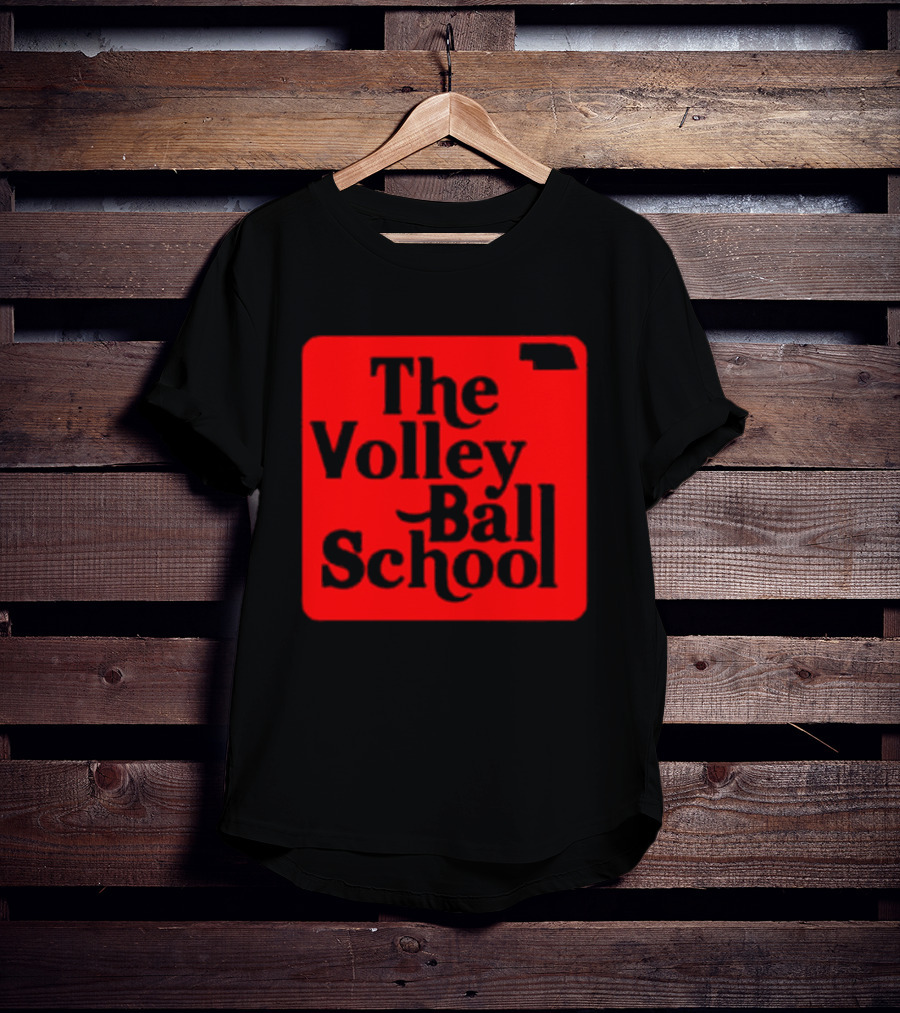 The Volleyball School Nebraska Red Square Text T-Shirt