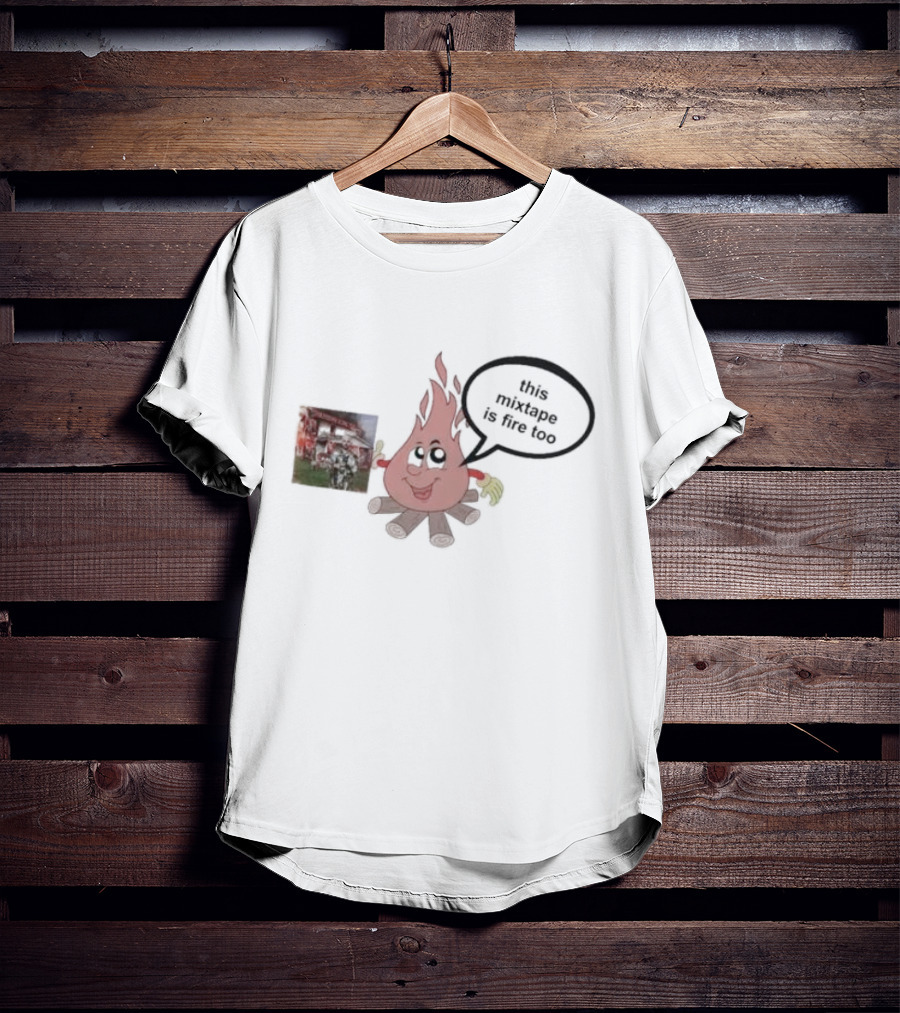 Dillon Francis This Mixtape Is Fire Too Flame Character Holding Album T-Shirt