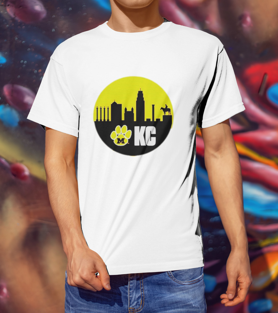 Missouri Tigers Mizzou Kansas City KC Skyline Paw T-Shirt