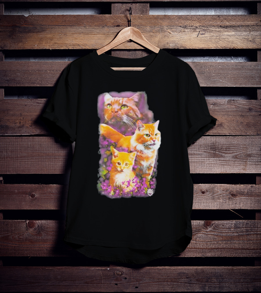 Opticgaming Scump Cat Trio Among Blossoms T-Shirt