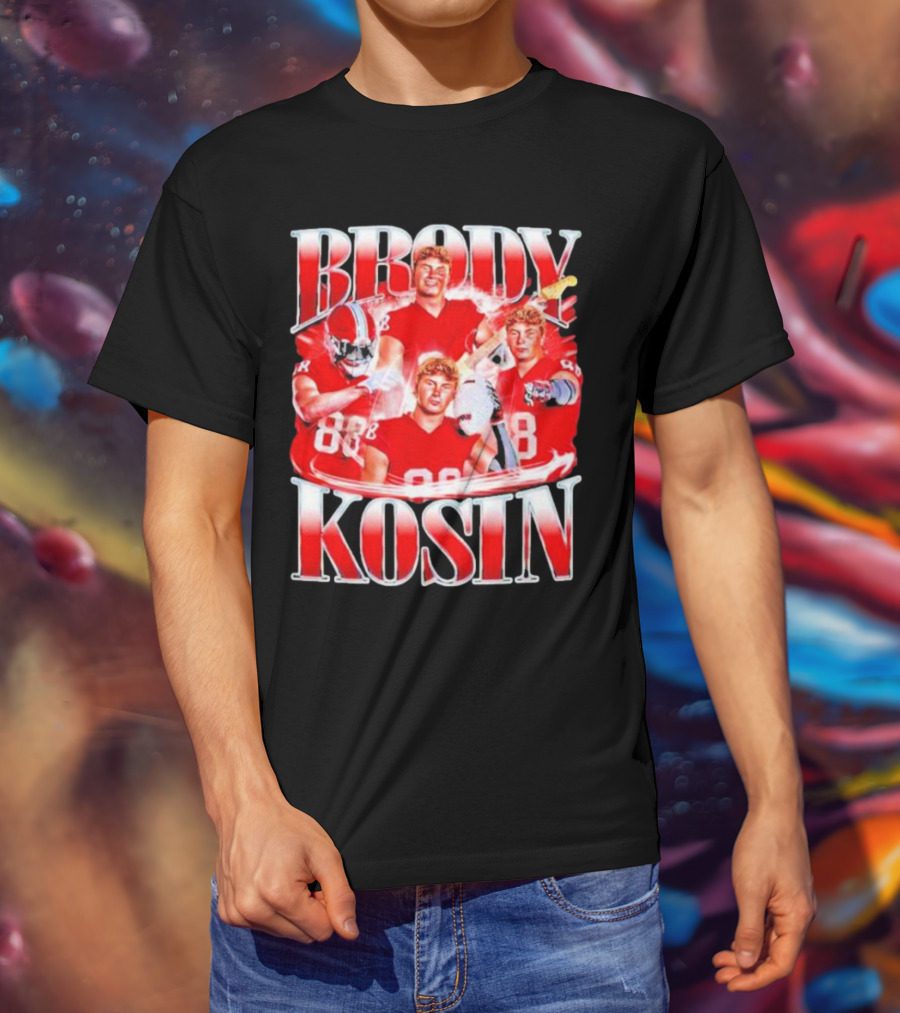 Brody Kosin Indiana Hoosiers 88 Red Football Vintage T-Shirt