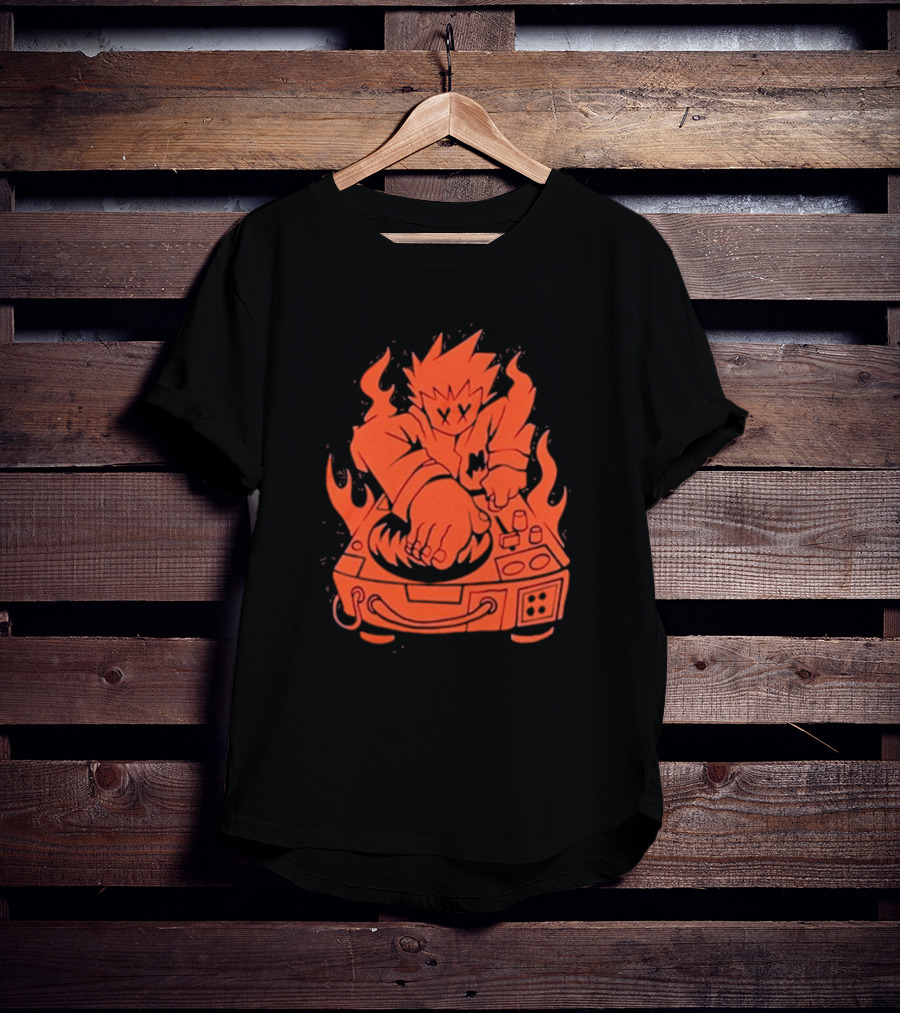 Marshmello Music Scratch Fiery DJ Turntable T-Shirt