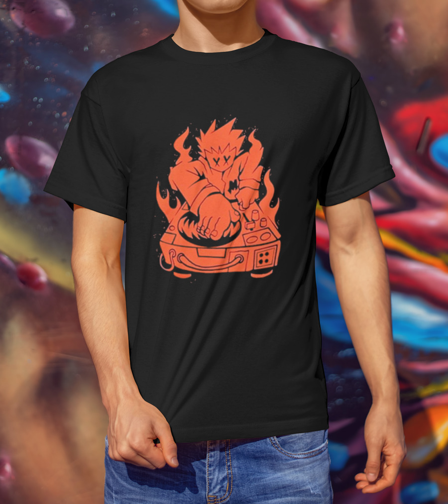 Marshmello Music Scratch Fiery DJ Turntable T-Shirt
