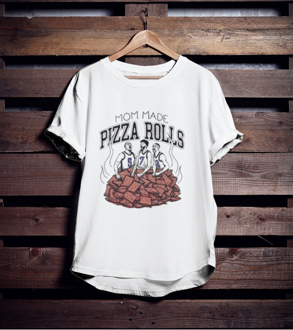 Mom Made Pizza Rolls Basketball Trio On Pizza Pile T-Shirt