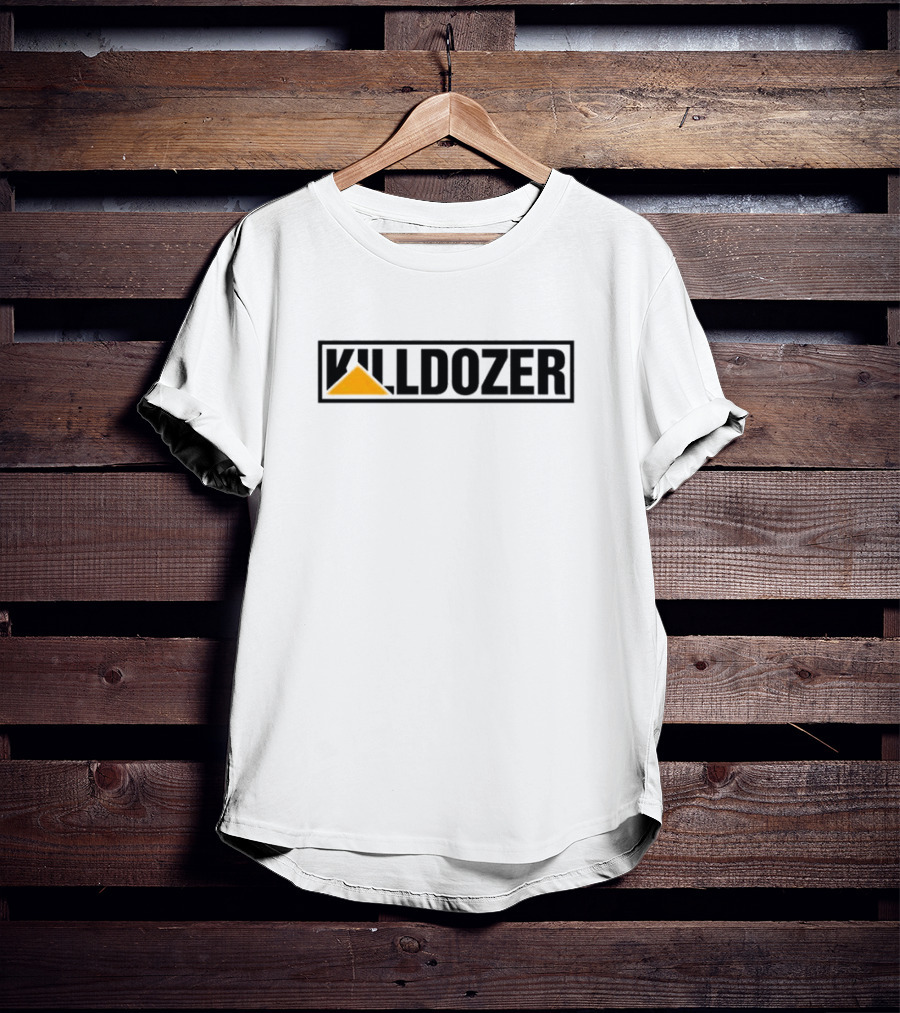 Killdozer Text With Yellow Triangle T-Shirt