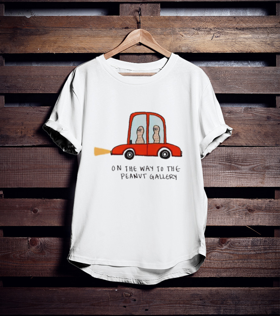 On The Way To The Peanut Gallery With Peanuts In Red Car T-Shirt