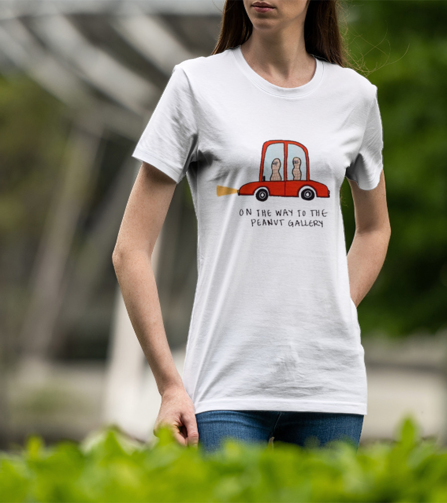 On The Way To The Peanut Gallery With Peanuts In Red Car T-Shirt
