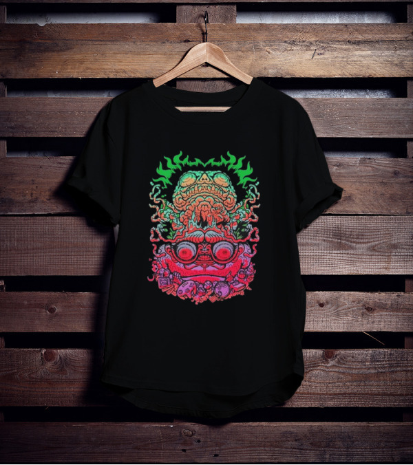 Papa Meat Psychedelic Skull Monster Stack T-Shirt