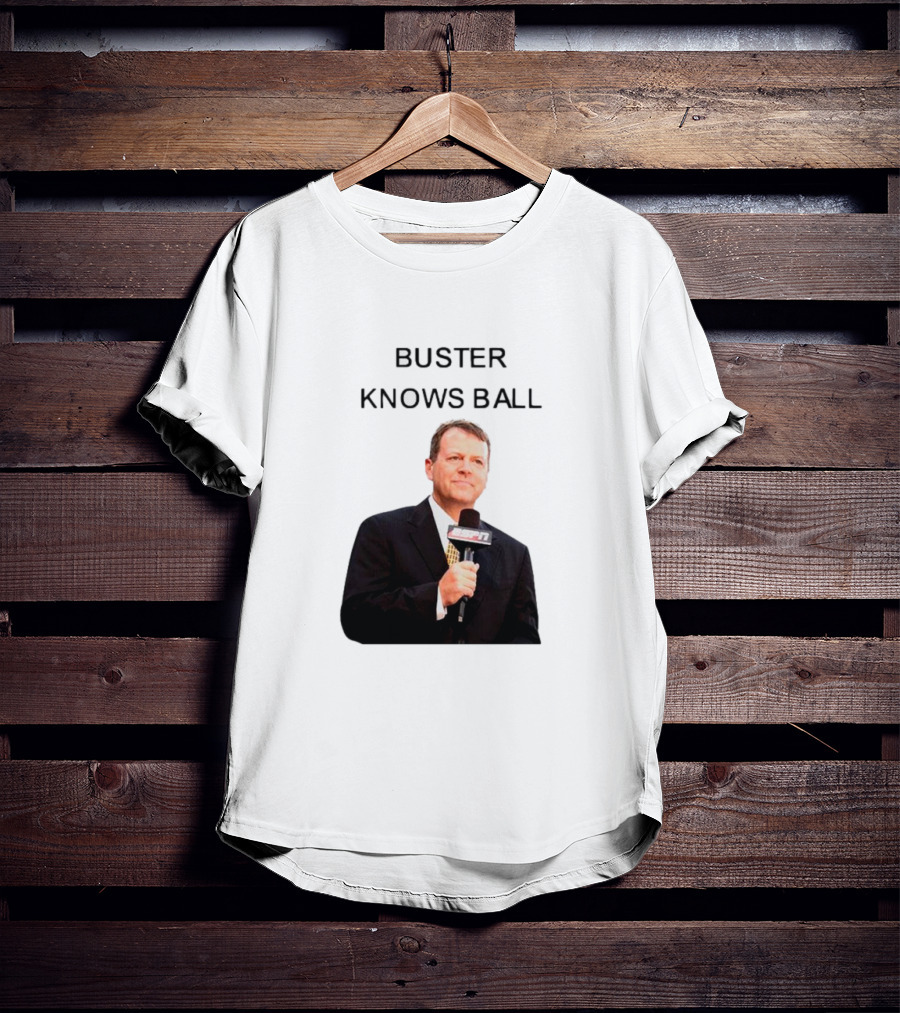 Buster Knows Ball ESPN Microphone T-Shirt