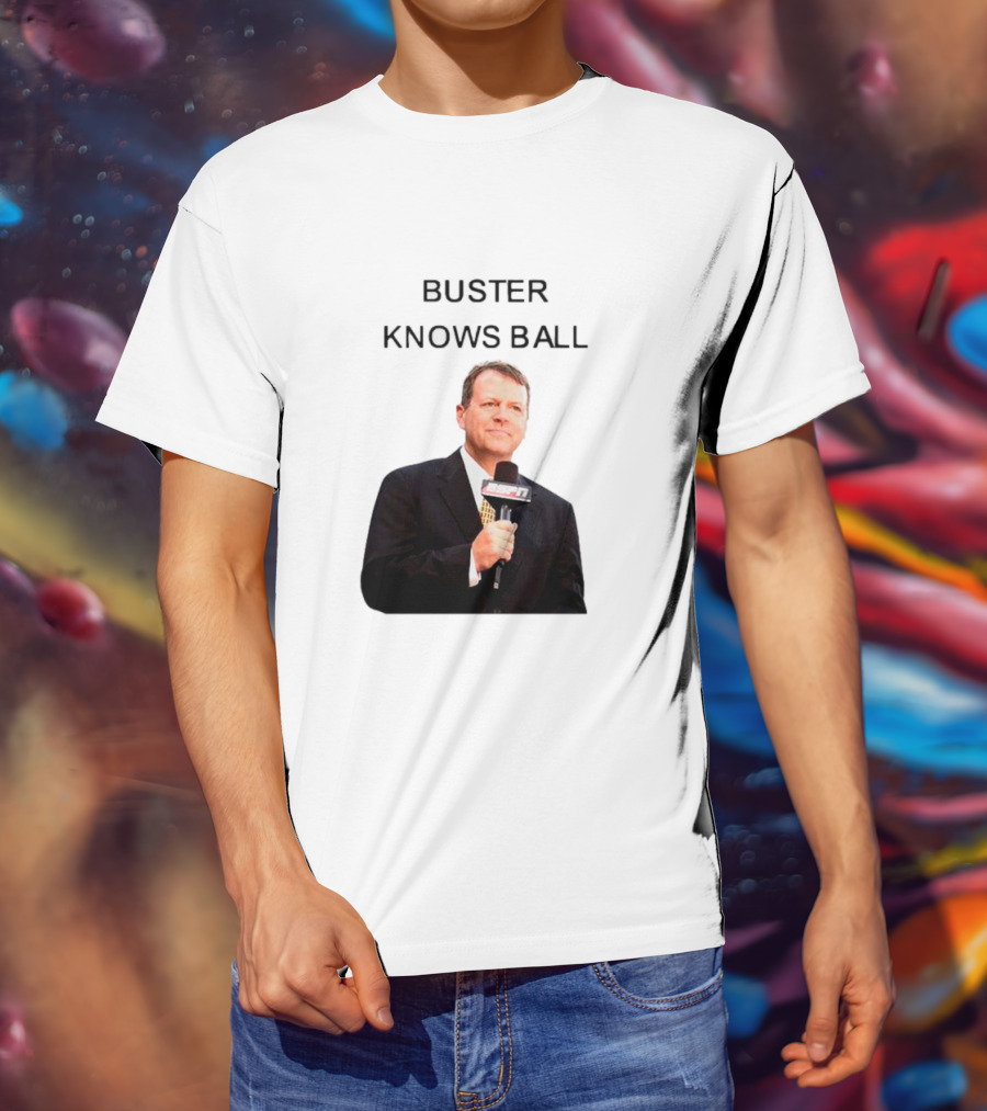 Buster Knows Ball ESPN Microphone T-Shirt