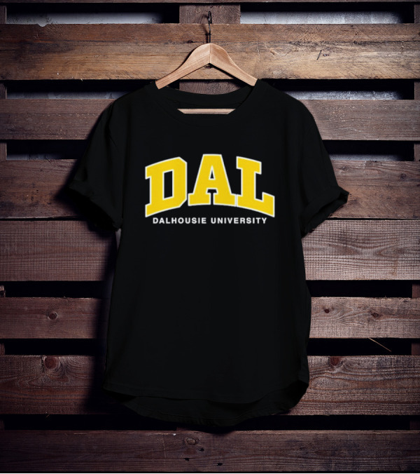 DAL Dalhousie University Yellow Arch Text T-Shirt