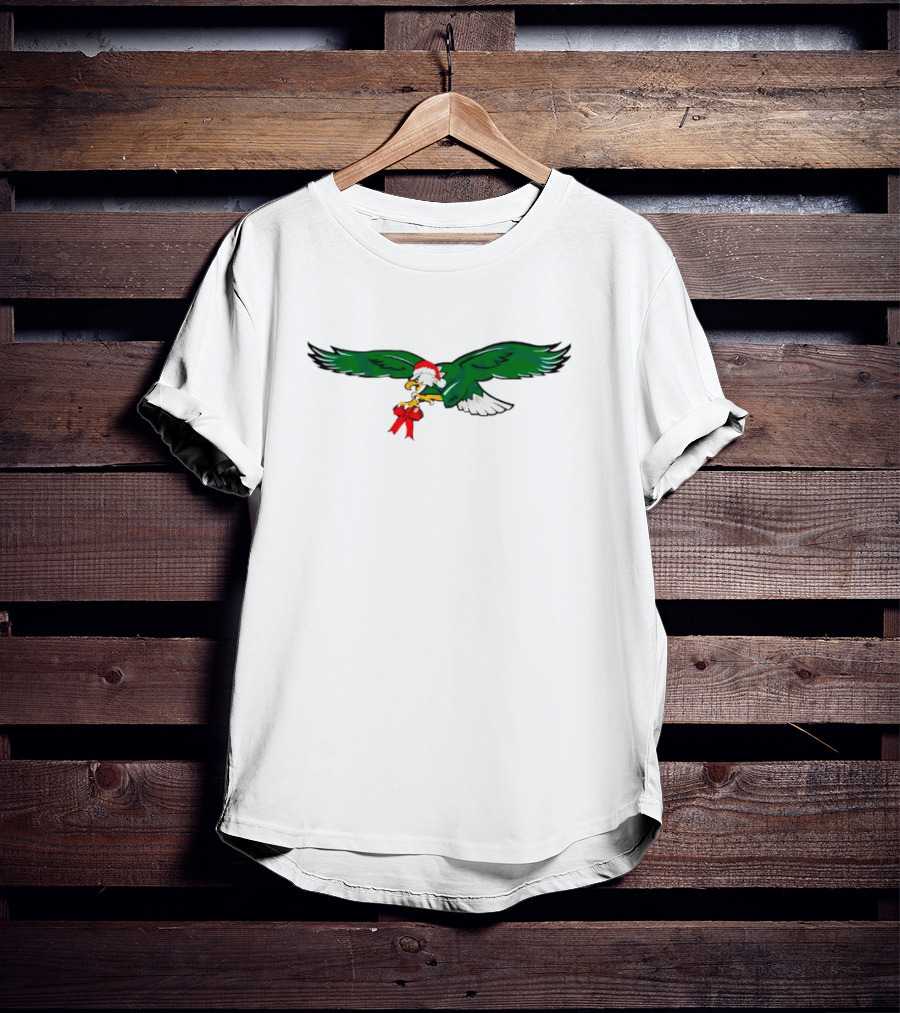 Philadelphia Eagles Christmas Santa Hat Football T-Shirt