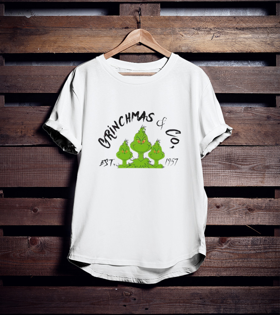 Grinchmas And Co Established 1957 Featuring Iconic Green Grinch Trio T-Shirt