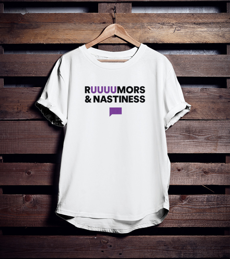 RUUUUMORS And NASTINESS Purple Speech Bubble T-Shirt