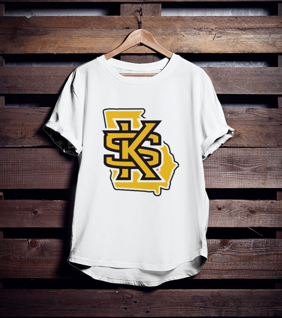 KSU Athletics Black And Gold Georgia Map T-Shirt