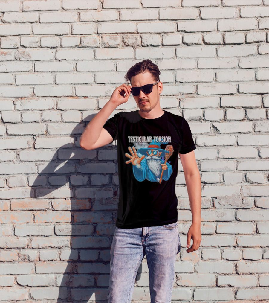 Testicular Torsion Wizard With Magic And Broomstick T-Shirt