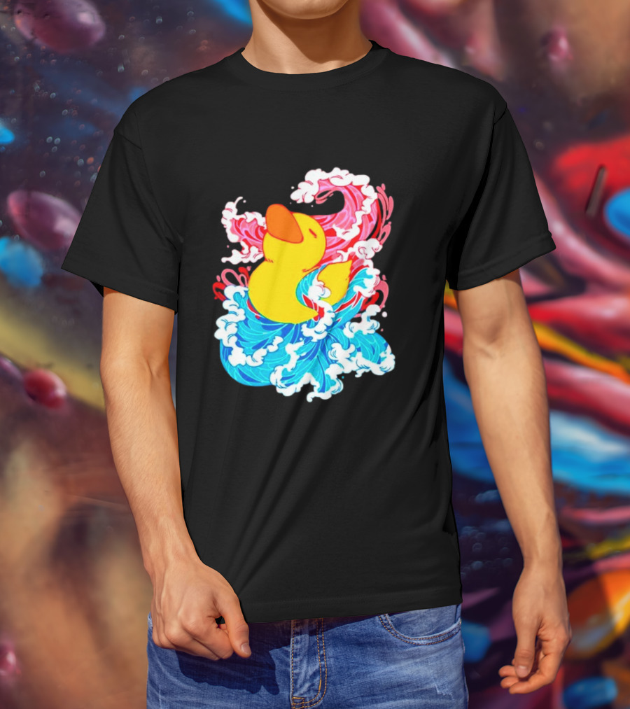 39Daph Duck Waves Red Blue T-Shirt