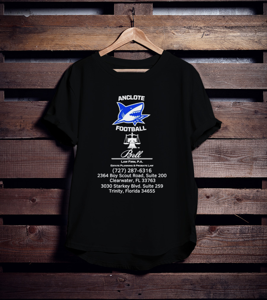 Anclote Football Bell Law Firm P.A. Clearwater Trinity Florida T-Shirt
