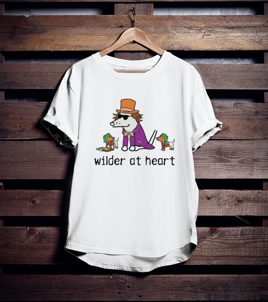 Wilder At Heart Dog In Orange Hat And Purple Outfit With Two Small Dogs T-Shirt