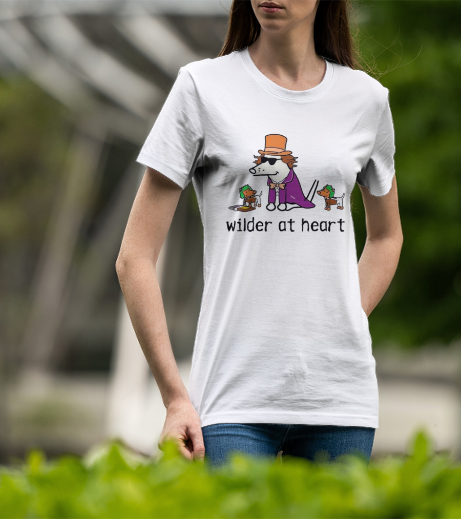 Wilder At Heart Dog In Orange Hat And Purple Outfit With Two Small Dogs T-Shirt