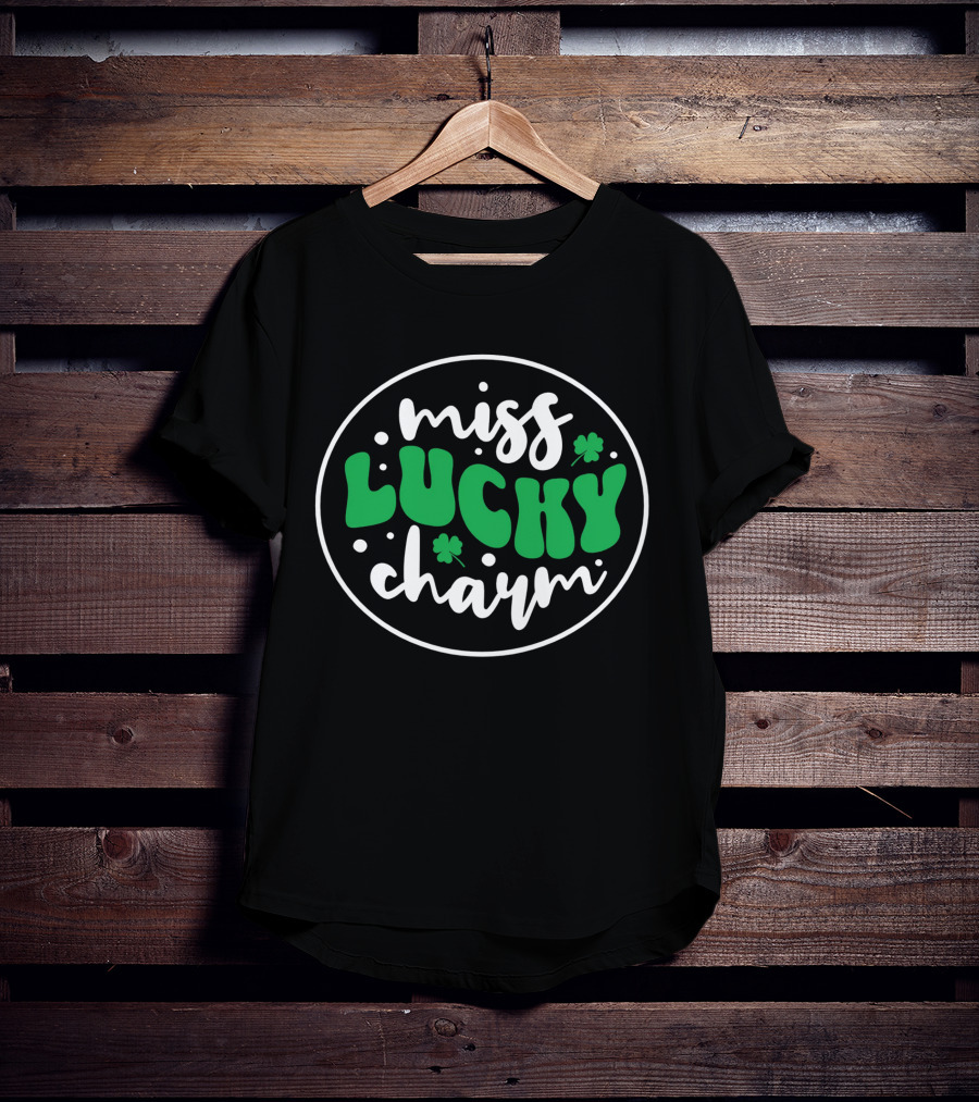 Miss Lucky Charm St. Patrick's Day Festive Badge T-Shirt