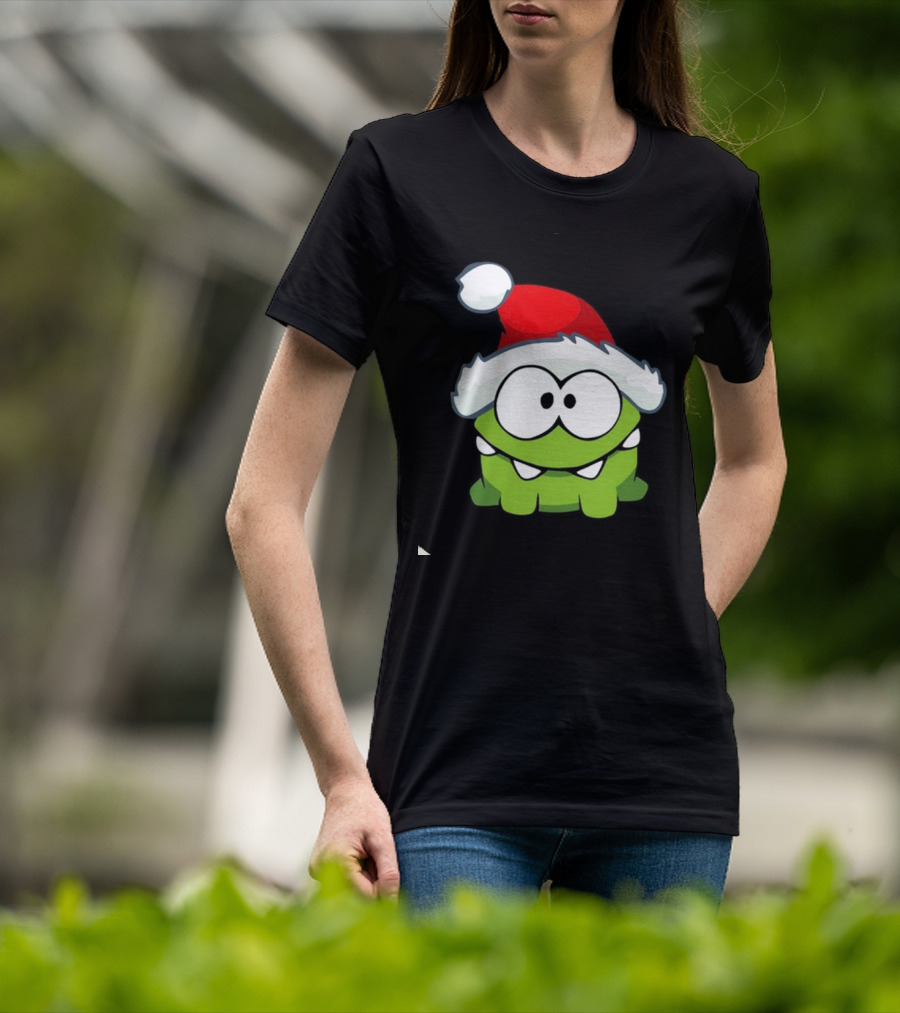 Om Nom Christmas Santa Hat T-Shirt