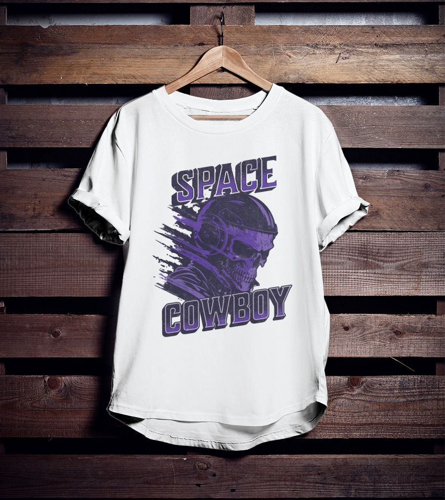 Space Cowboy Skull Helmet Cosmic Adventure T-Shirt