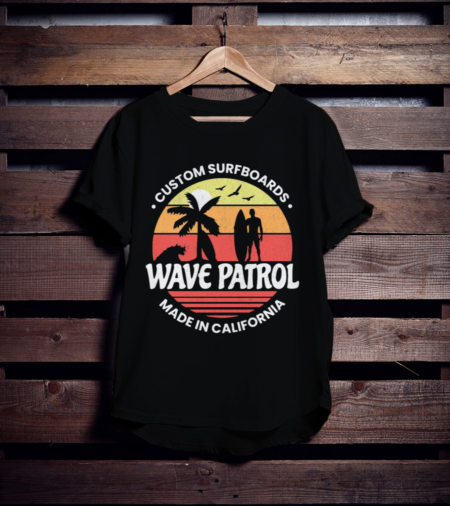 Wave Patrol Custom Surfboards Made In California T-Shirt
