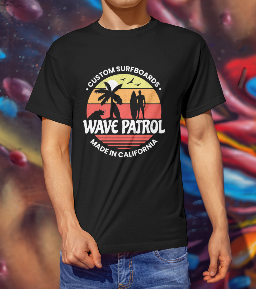 Wave Patrol Custom Surfboards Made In California T-Shirt