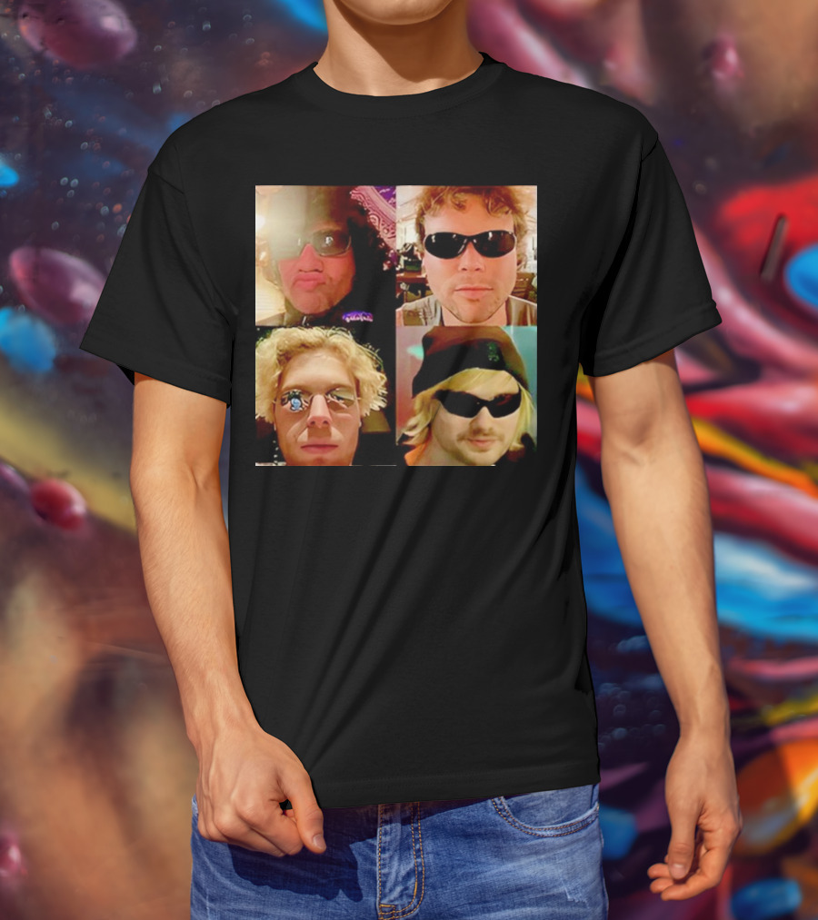 5 Seconds Of Summer Sunglasses Group Collage T-Shirt