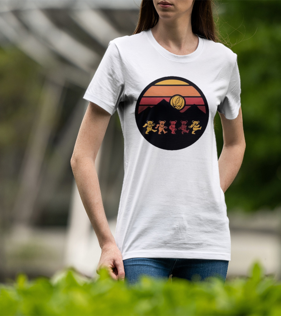 Grateful Dead Dancing Bears Sunset Alan Forbes T-Shirt