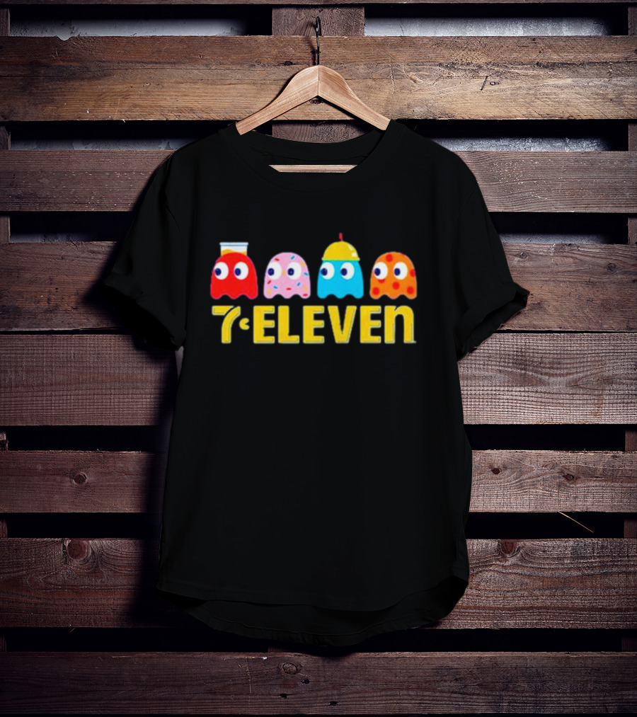 7 Eleven Pacman Ghost Characters Collaboration T-Shirt