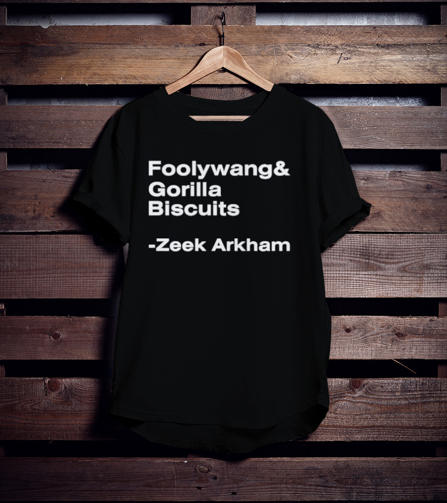 Foolywang Gorilla Biscuits Zeek Arkham Text T-Shirt