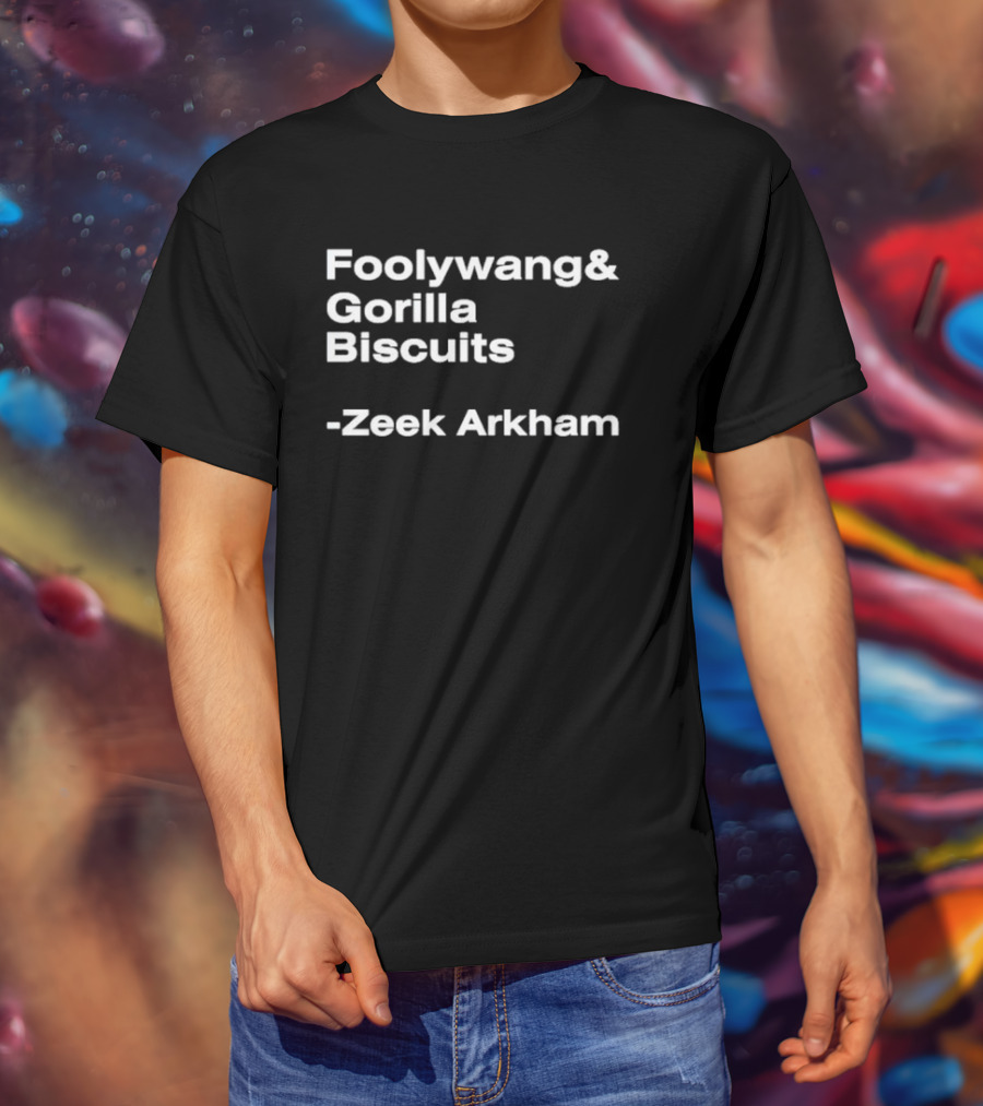 Foolywang Gorilla Biscuits Zeek Arkham Text T-Shirt
