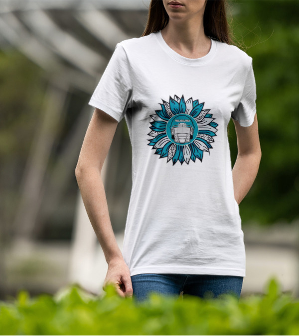 Philadelphia Eagles Football Helmet Sunflower T-Shirt