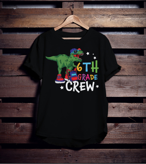 6th Grade Crew Dinosaur Back To School Fun T-Shirt