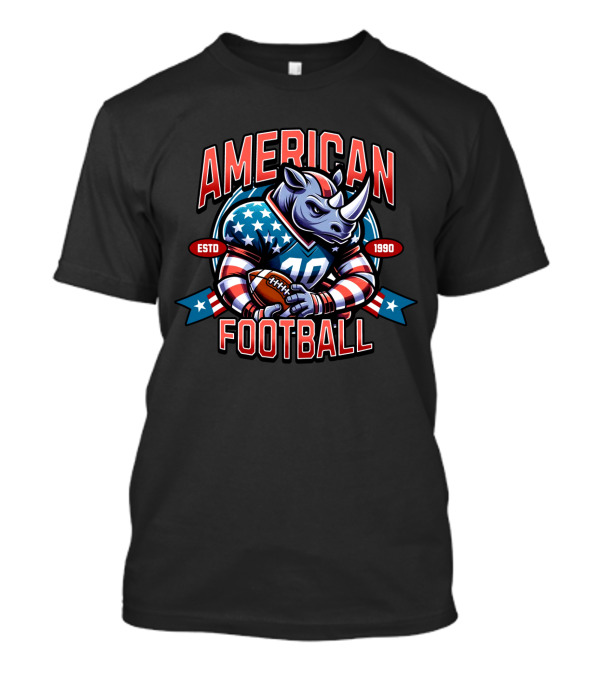 American Football Rhino Mascot ESTD 1990 T-Shirt