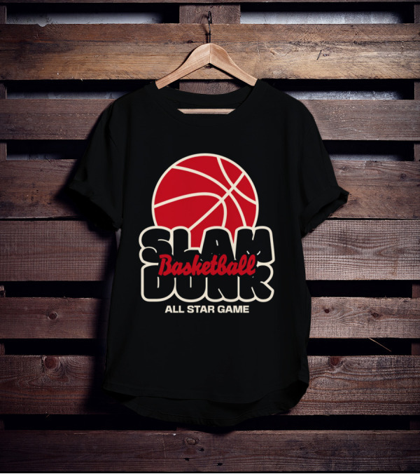 Slam Dunk Basketball All Star Game Red Basketball T-Shirt