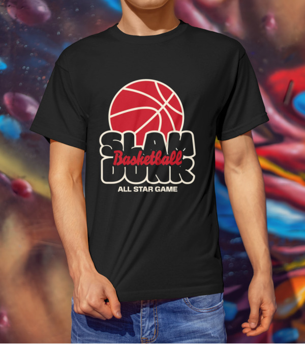 Slam Dunk Basketball All Star Game Red Basketball T-Shirt