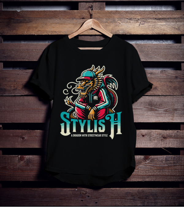 Stylish Dragon With Streetwear T-Shirt