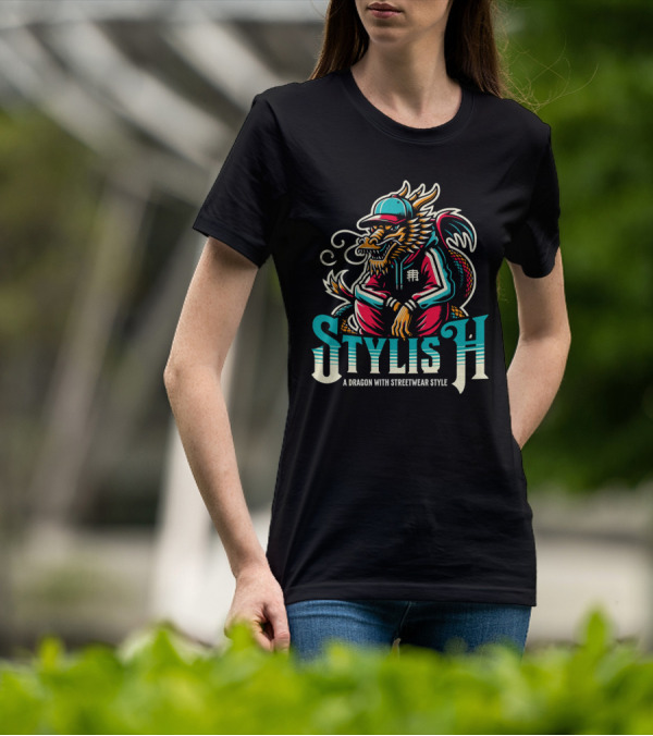 Stylish Dragon With Streetwear T-Shirt