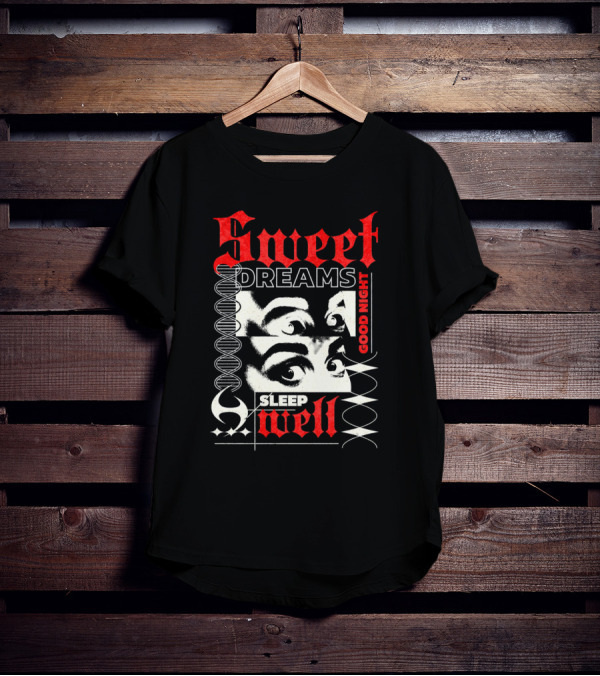 Sweet Dreams Good Night Sleep Well Grunge Eyes T-Shirt