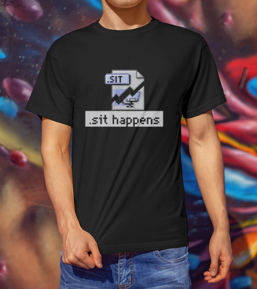 Mac84tv .SIT File Sit Happens Retro Computer Humor T-Shirt
