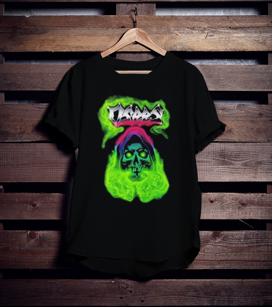 Osees Ghost Green Neon Skull Hoodie Collaboration T-Shirt