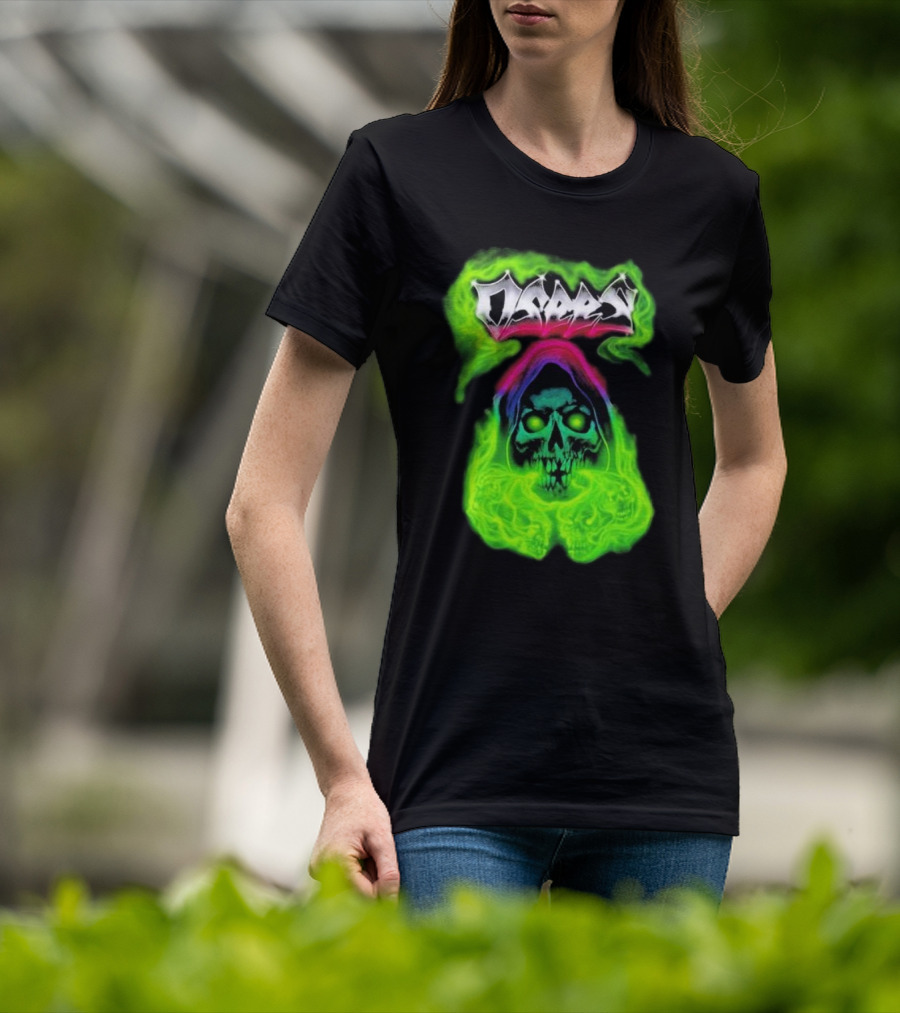 Osees Ghost Green Neon Skull Hoodie Collaboration T-Shirt